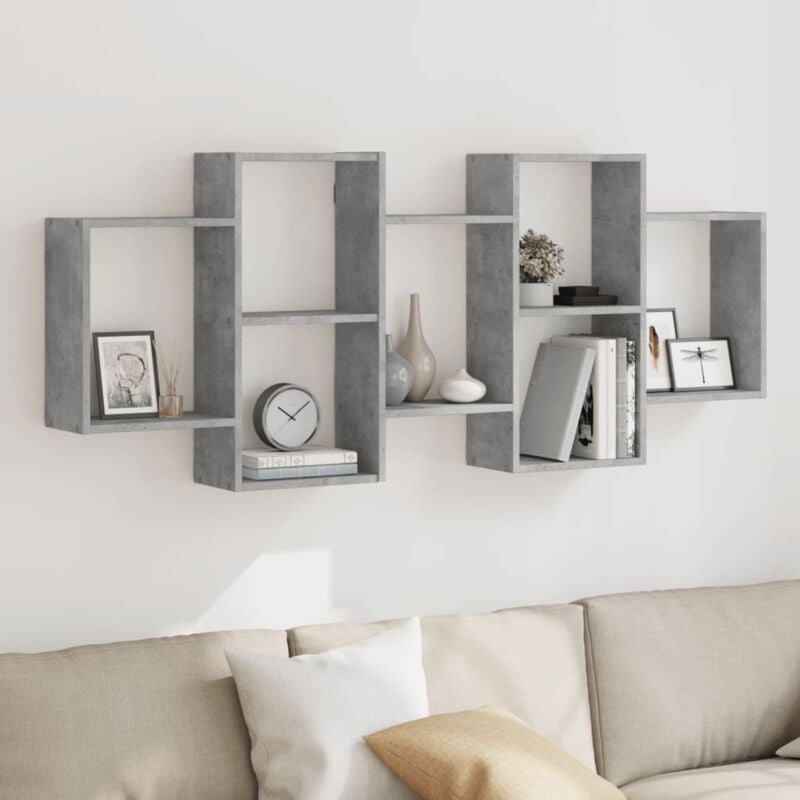 foto del prodotto vidaxl scaffale a muro grigio cemento 159x18x65 cm in truciolato