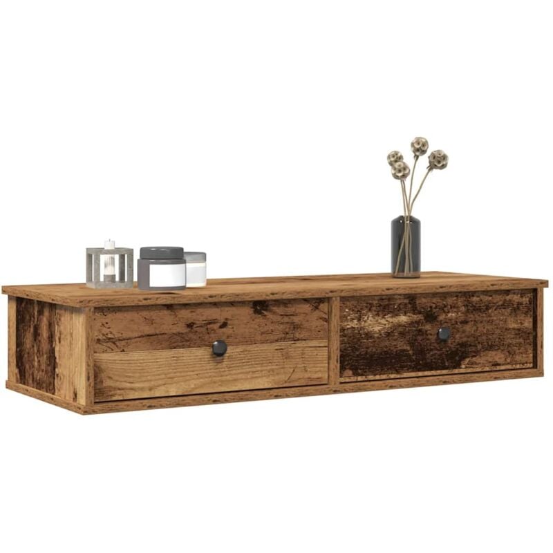 foto del prodotto vidaxl - scaffale a parete con cassetti antico 100x37,5x19 cm truciolato