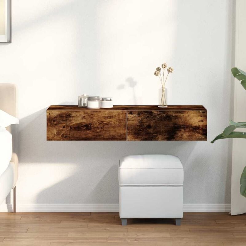 foto del prodotto vidaxl scaffale a parete con cassetti fumo 100x36x19 cm in truciolato