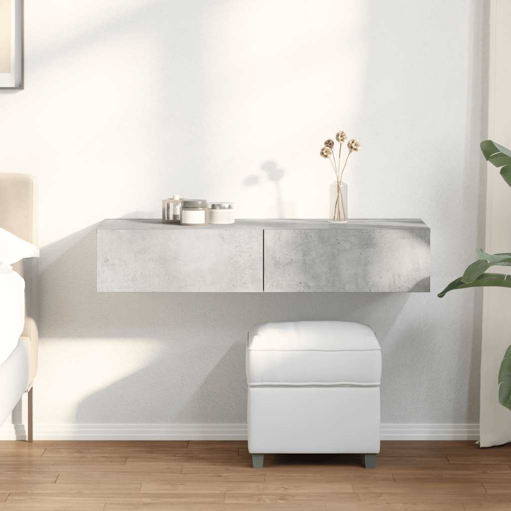 foto del prodotto vidaxl scaffale a parete con cassetti grigio 100x36x19cm in truciolato