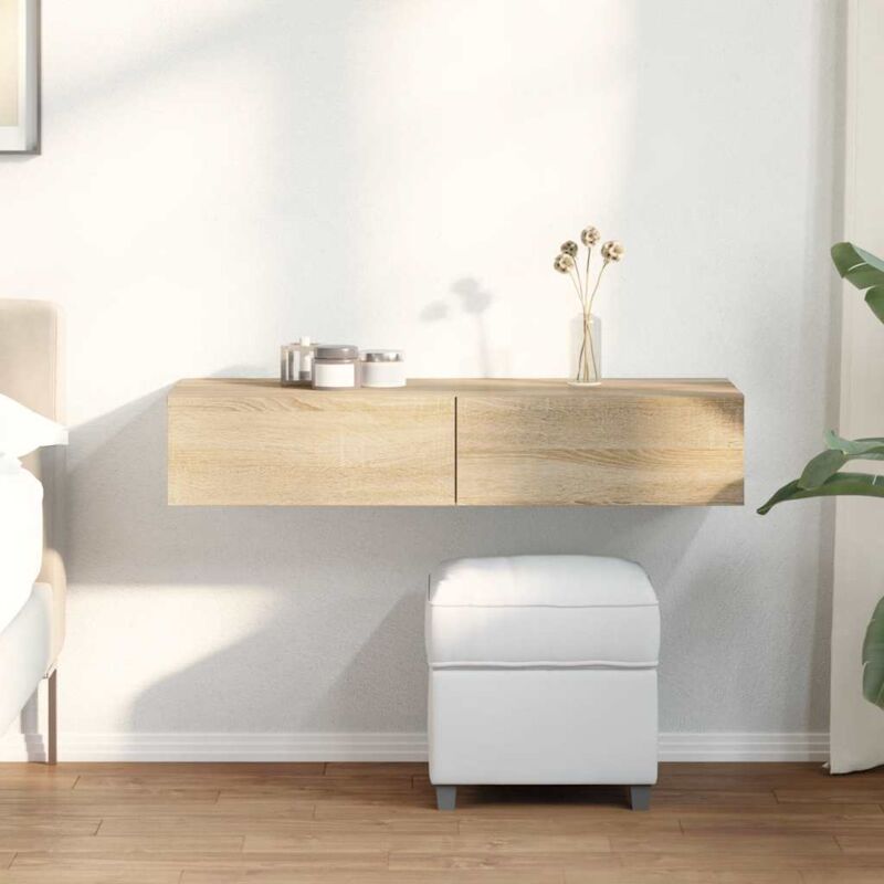 foto del prodotto vidaxl scaffale a parete con cassetti sonoma 100x36x19cm in truciolato