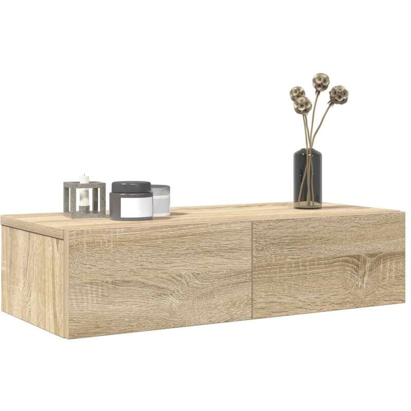 foto del prodotto vidaxl scaffale a parete con cassetti sonoma 60x26,5x15 cm truciolato
