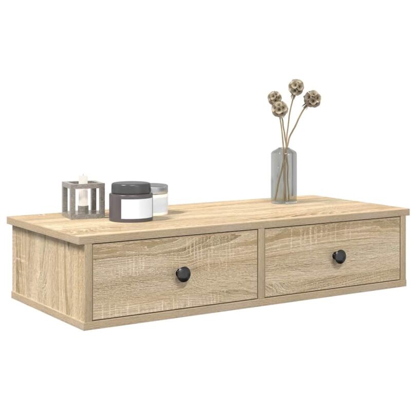 foto del prodotto vidaxl scaffale a parete con cassetti sonoma 80x34x17 cm in truciolato