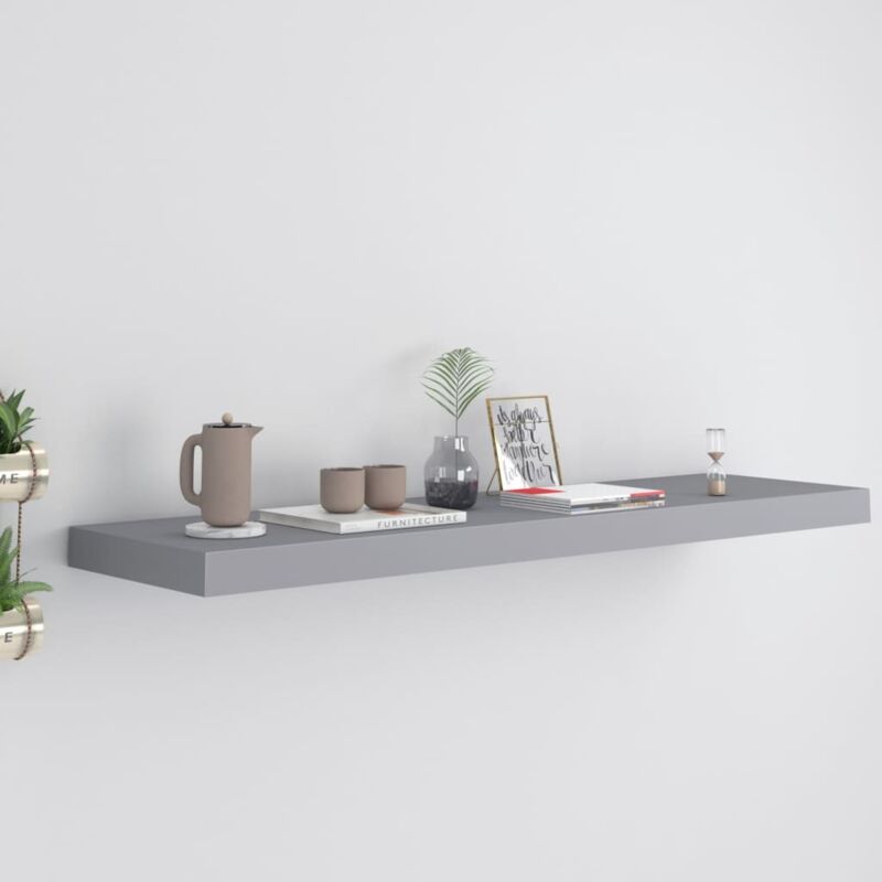 foto del prodotto vidaxl scaffale a parete grigio 90x23,5x3,8 cm in mdf