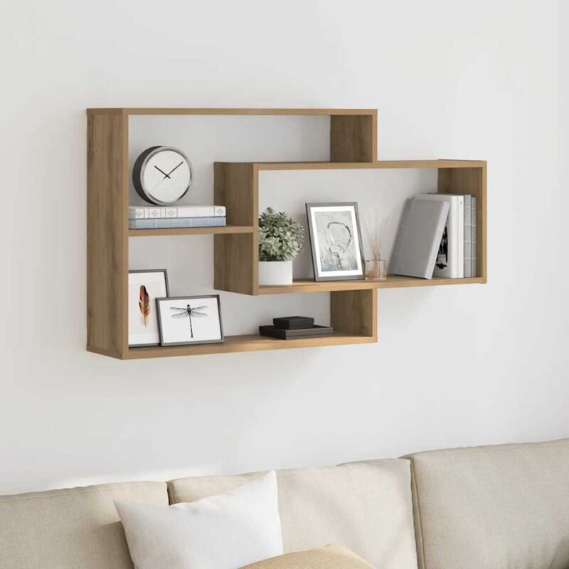 foto del prodotto vidaxl scaffale a parete rovere artigianale 104x20x58,5 cm truciolato
