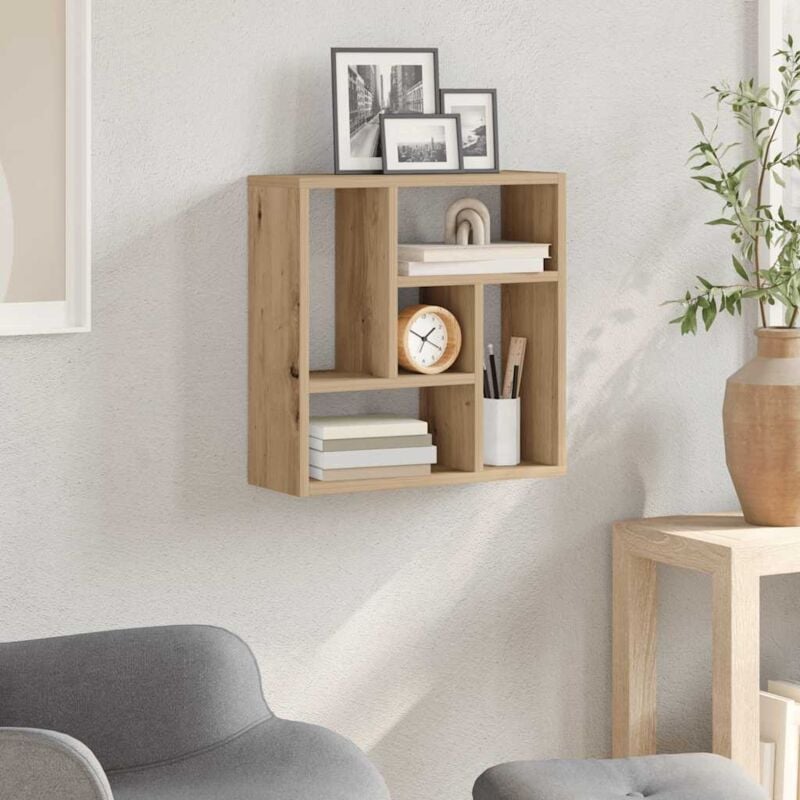 foto del prodotto vidaxl scaffale a parete rovere artigianale 45x16x45 cm in truciolato