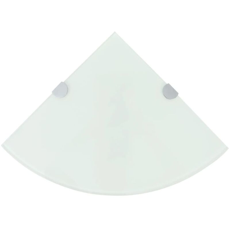 foto del prodotto vidaxl scaffale angolare con supporto cromato e vetro bianco vari dimensioni dimensioni 35x35 cm