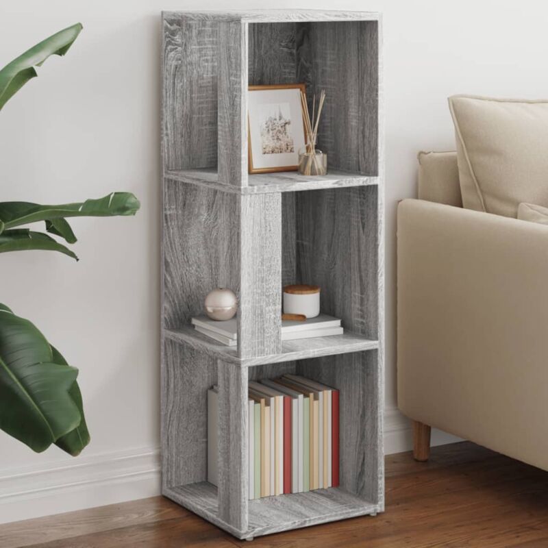 foto del prodotto vidaxl scaffale angolare grigio sonoma 33x33x100 cm legno multistrato