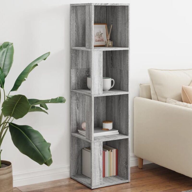 foto del prodotto vidaxl scaffale angolare grigio sonoma 33x33x132 cm legno multistrato