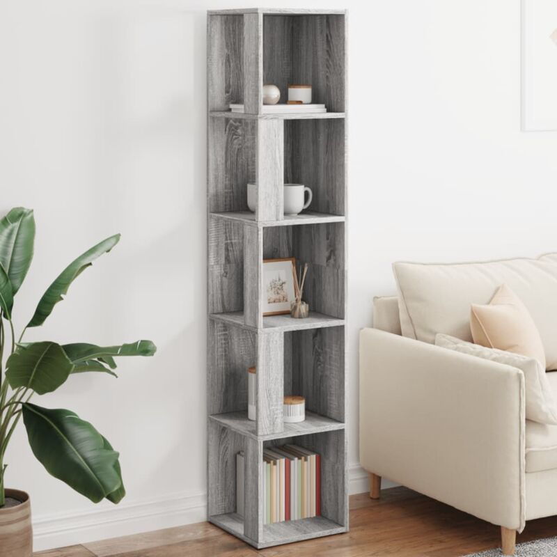 foto del prodotto vidaxl scaffale angolare grigio sonoma 33x33x164,5cm legno multistrato