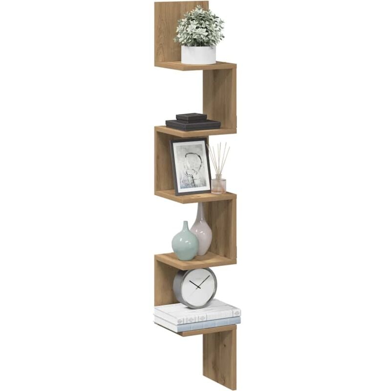 foto del prodotto vidaxl scaffale angolare muro artigianale 20x20x127,5 cm in truciolato