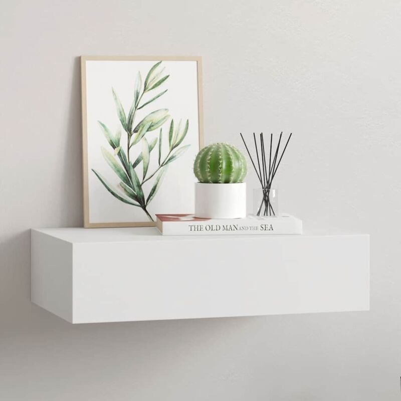 foto del prodotto vidaxl scaffale con cassetti da parete bianco 40x23,5x10 cm in mdf