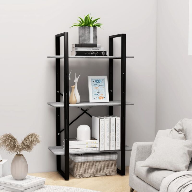 foto del prodotto vidaxl scaffale grigio cemento 60x30x105 cm in legno multistrato