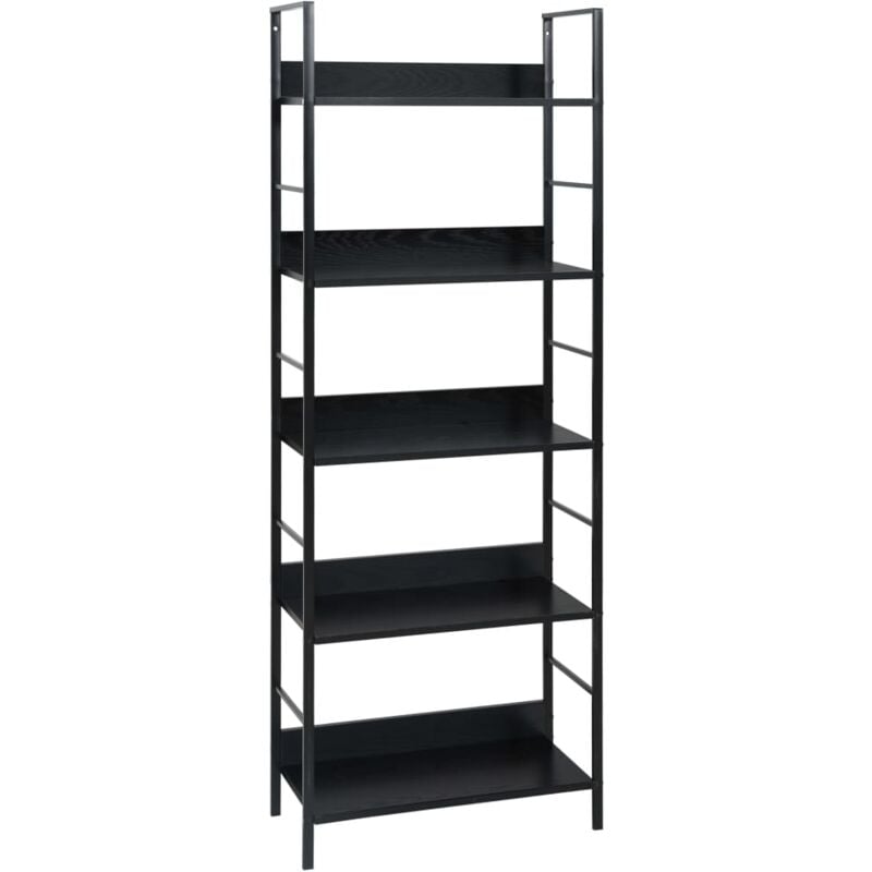 foto del prodotto vidaxl scaffale libri 5 ripiani nero 60x27,6x128,5cm legno multistrato