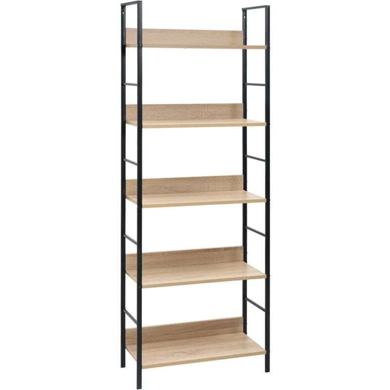 foto del prodotto vidaxl scaffale libri 5 ripiani rovere 60x27,6x158,5 legno multistrato