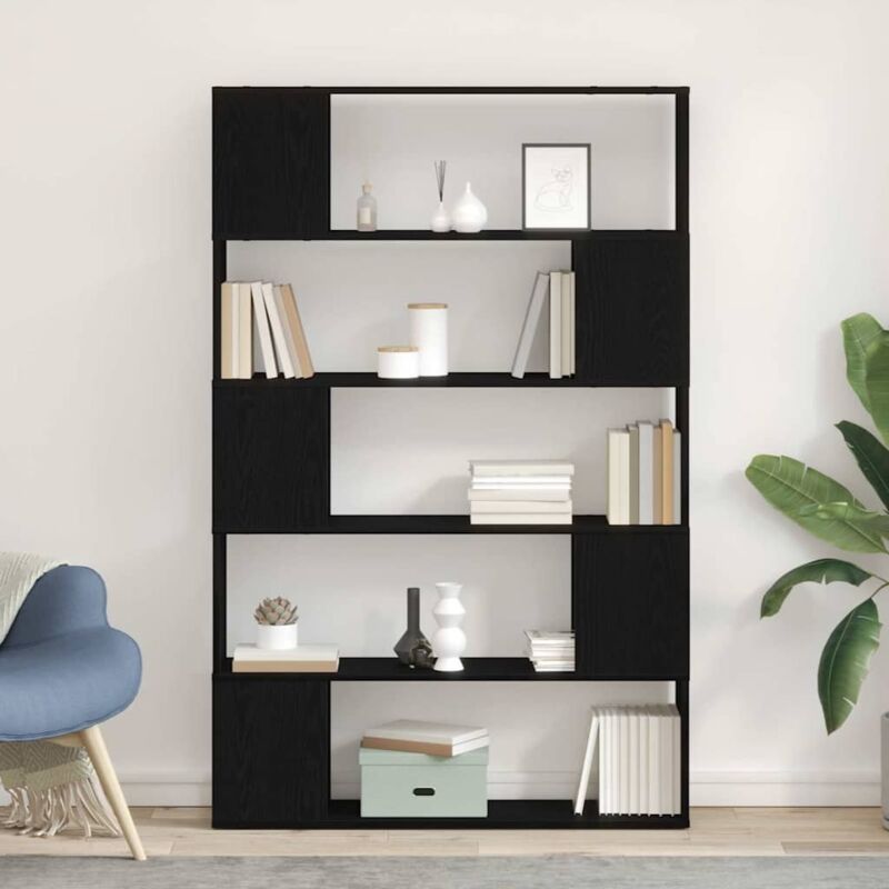 foto del prodotto vidaxl scaffale nero rovere 100x24x155 cm in legno ingegnerizzato