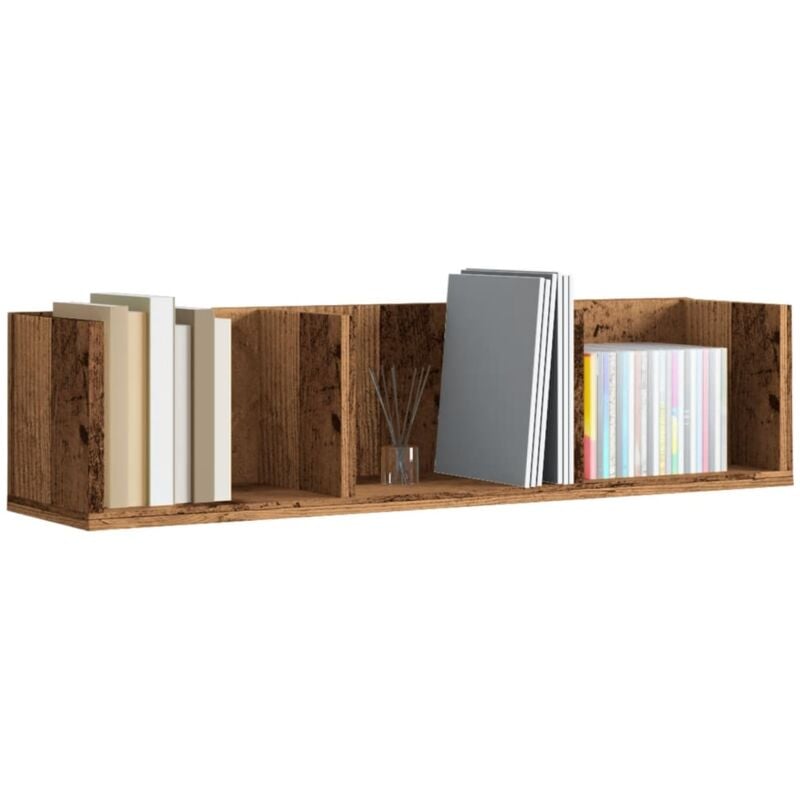 foto del prodotto vidaxl scaffale porta cd a parete antico 75x18x18 cm legno multistrato