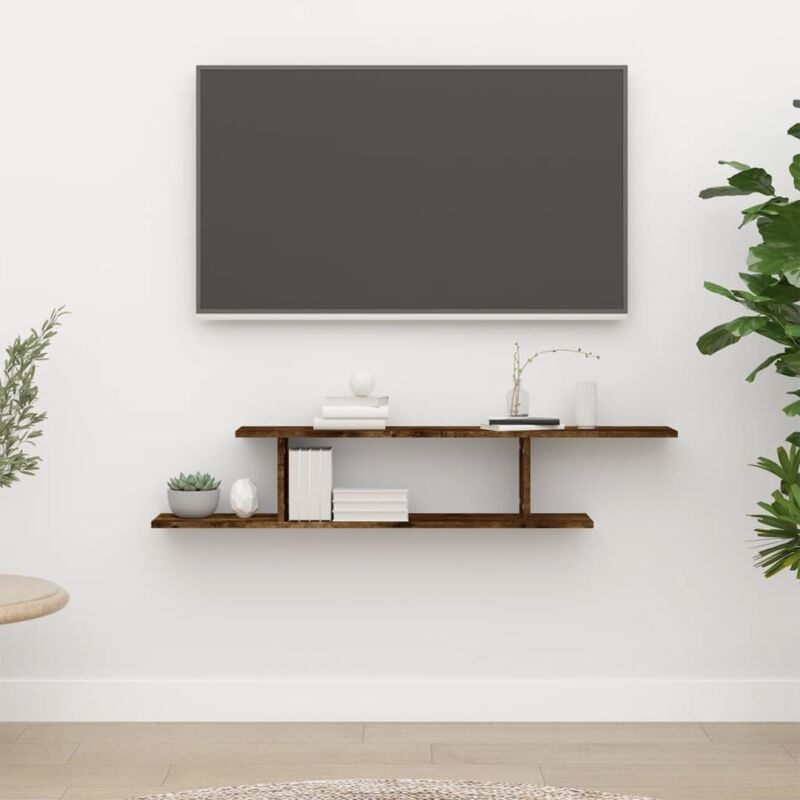 foto del prodotto vidaxl scaffale tv a parete rovere fumo 125x18x23 cm legno multistrato