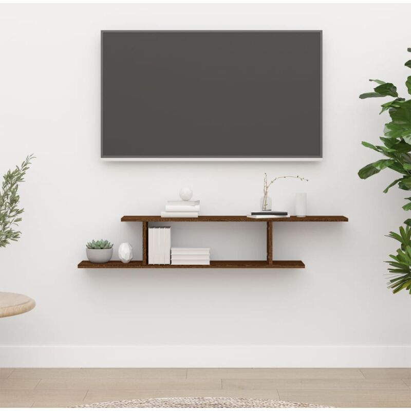 foto del prodotto vidaxl scaffale tv parete rovere marrone 125x18x23cm legno multistrato
