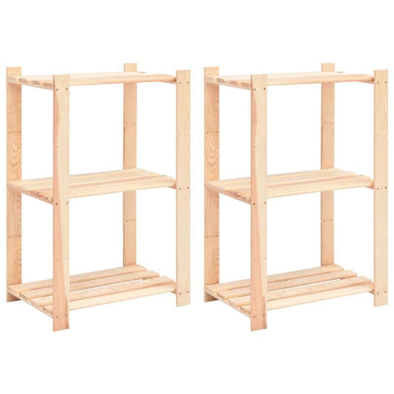 foto del prodotto vidaxl scaffali a 3 livelli in legno massello di pino 60x38x90 cm 150 kg vari modelli modelli 2 pz