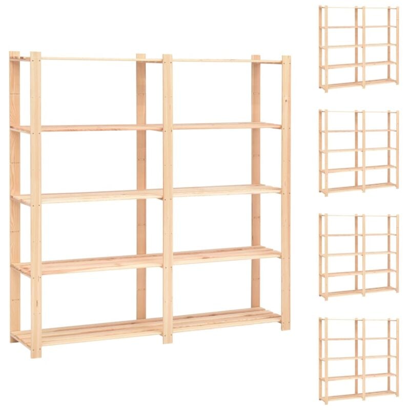 foto del prodotto vidaxl scaffali a 5 livelli 5 pz 170x38x170 cm massello pino 500kg