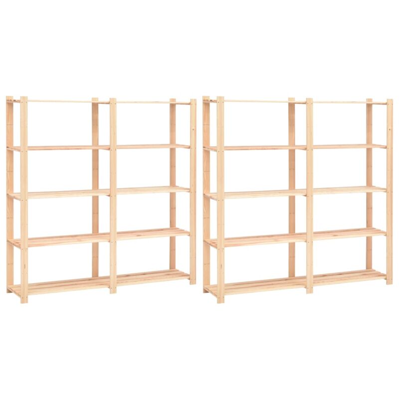 foto del prodotto vidaxl scaffali a 5 livelli 80x38x170 cm massello pino 500 kg vari modelli modelli 2 pz