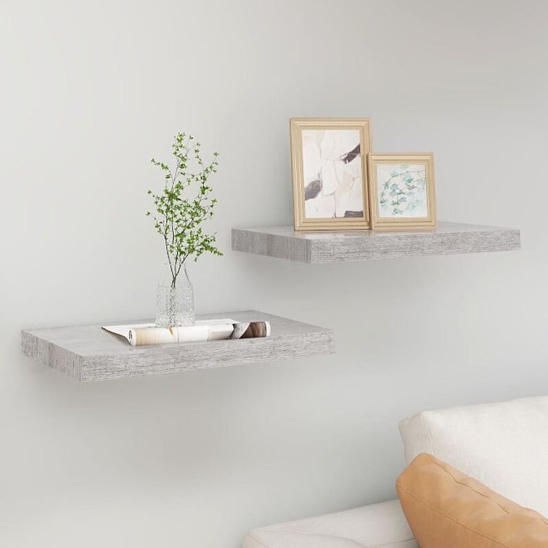 foto del prodotto vidaxl scaffali a parete 2 pz grigio cemento 40x23x3,8 cm in mdf