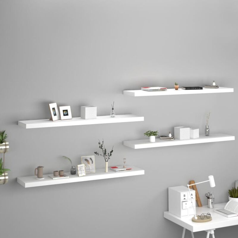 foto del prodotto vidaxl scaffali a parete 4 pz bianchi 120x23,5x3,8 cm in mdf
