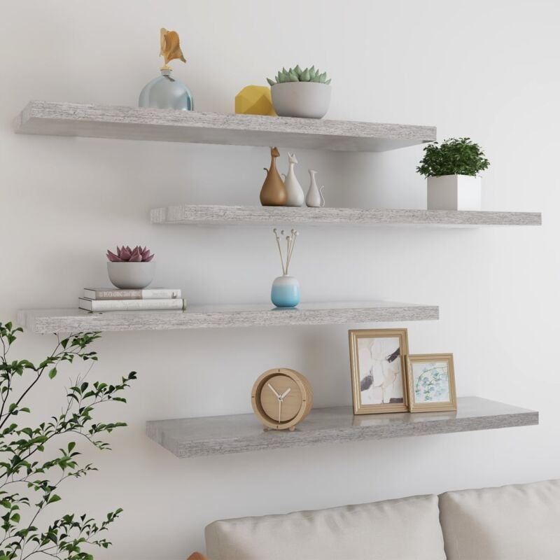 foto del prodotto vidaxl scaffali a parete 4 pz grigio cemento 90x23,5x3,8 cm in mdf
