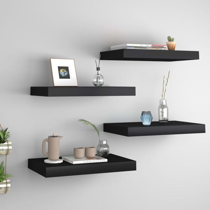 foto del prodotto vidaxl scaffali a parete 4 pz neri 40x23x3,8 cm in mdf
