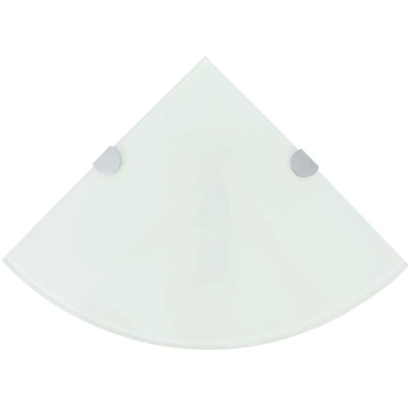 foto del prodotto vidaxl scaffali angolari 2 pz supporti cromati e vetro bianco 25x25 cm