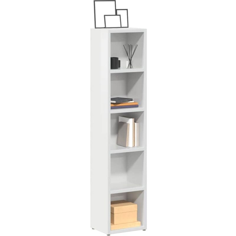 foto del prodotto vidaxl scaffali porta cd 2 pz bianco lucido 21x16x93,5 cm multistrato