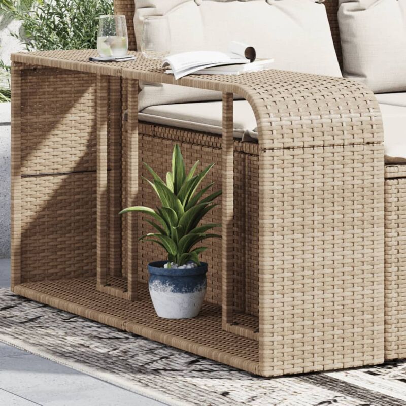 foto del prodotto vidaxl scaffali portaoggetti 2 pz beige in polyrattan