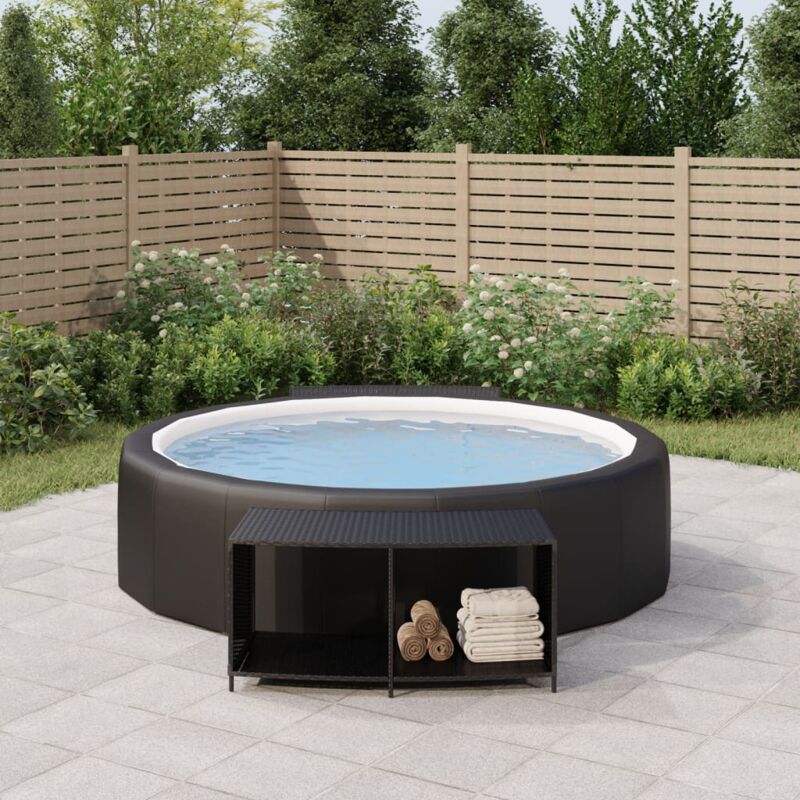 foto del prodotto vidaxl scaffali portaoggetti 2 pz in polyrattan nero