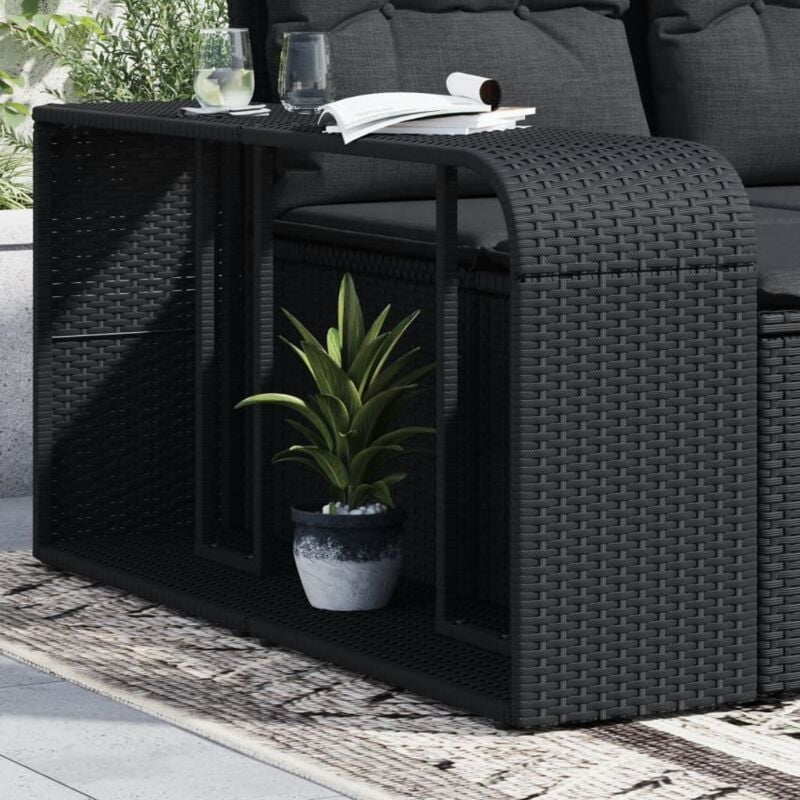 foto del prodotto vidaxl scaffali portaoggetti 2 pz in polyrattan nero
