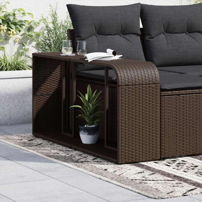 foto del prodotto vidaxl scaffali portaoggetti 2 pz marrone in polyrattan