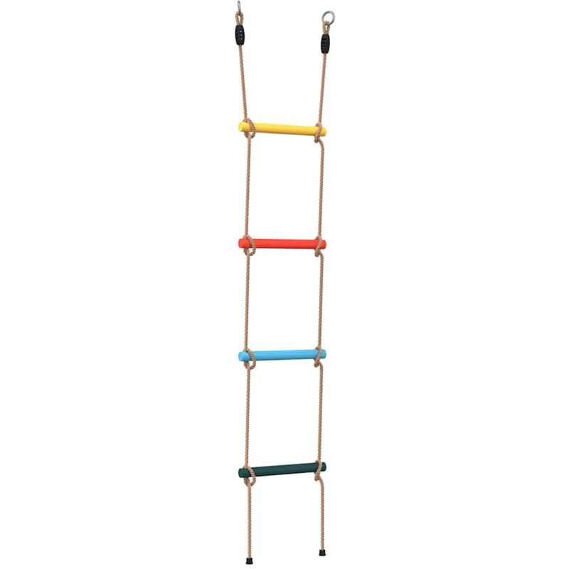 foto del prodotto vidaxl scala di corda per bambini con 4 pioli multicolore