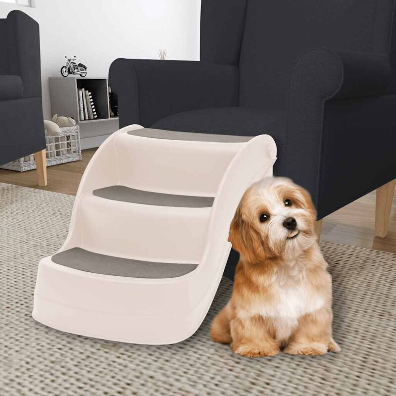 foto del prodotto vidaxl scala per cani pieghevole con 3 gradini 50x38x38 cm in plastica