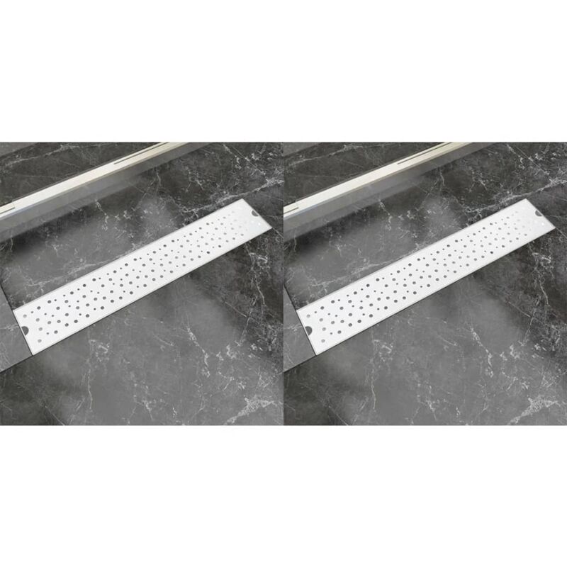 foto del prodotto vidaxl scarichi doccia lineari 2pz design bolle 530x140mm acciaio inox