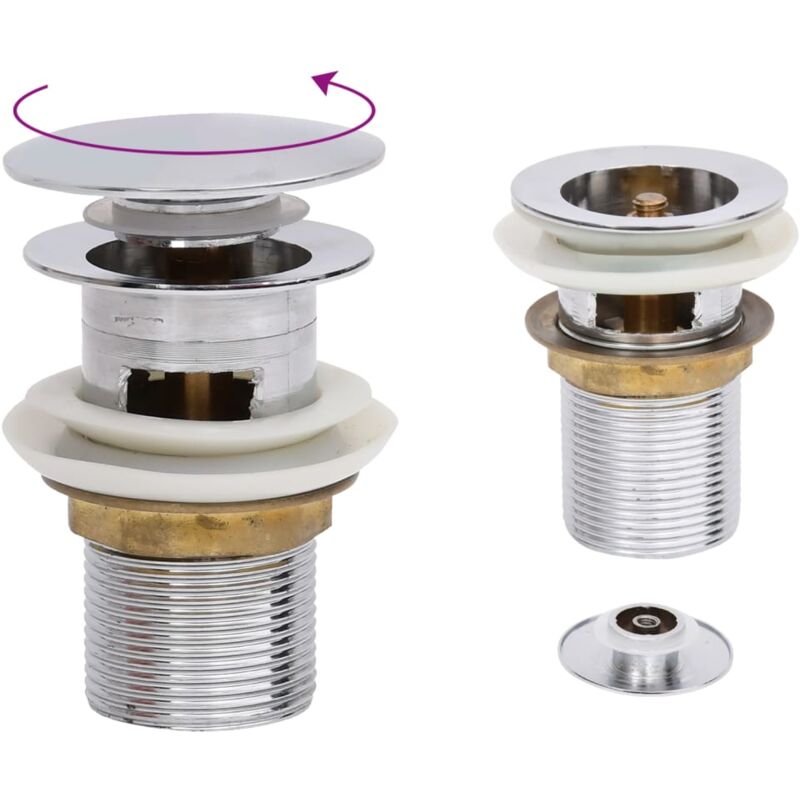 foto del prodotto vidaxl scarico a pressione funzione troppopieno 6,4x6,4x9,1cm vari colori disponibili colore argento cromo