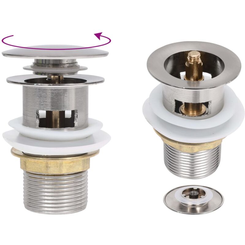 foto del prodotto vidaxl scarico a pressione funzione troppopieno argento 6,4x6,4x9,1 cm