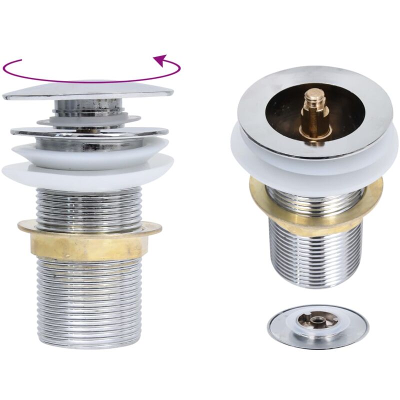 foto del prodotto vidaxl scarico a pressione senza funzione troppopieno 6x6x9cm vari colori disponibili colore argento cromo