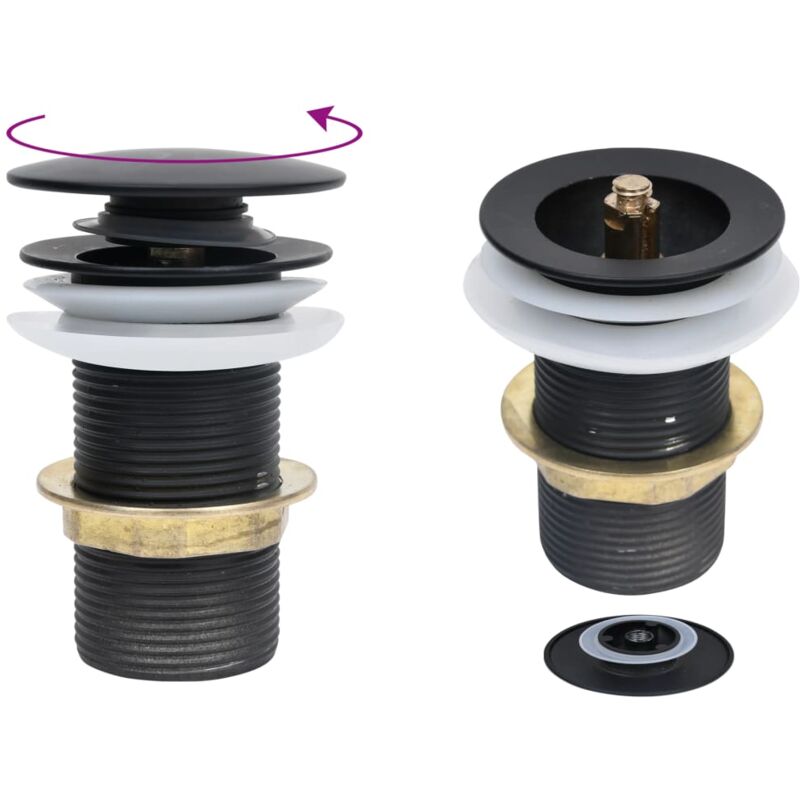 foto del prodotto vidaxl scarico a pressione senza funzione troppopieno 6x6x9cm vari colori disponibili colore nero