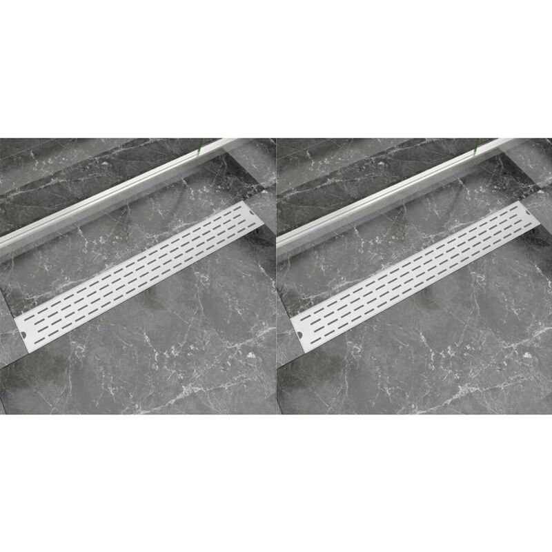 foto del prodotto vidaxl scarico doccia lineare 2 pz 830x140 mm acciaio inossidabile