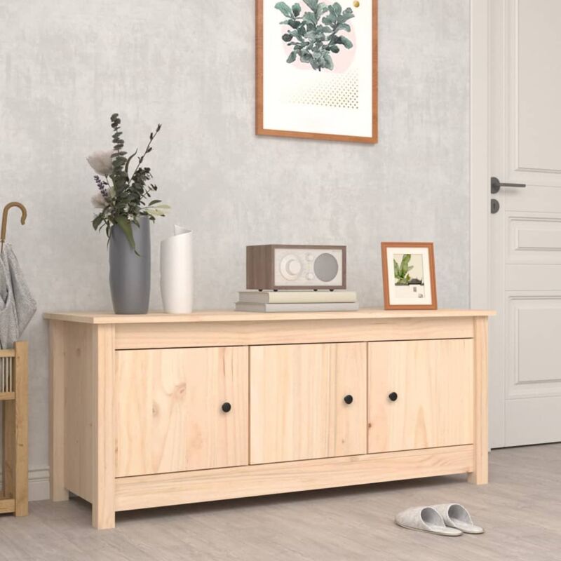 foto del prodotto vidaxl scarpiera 110x38x45,5 cm in legno massello di pino
