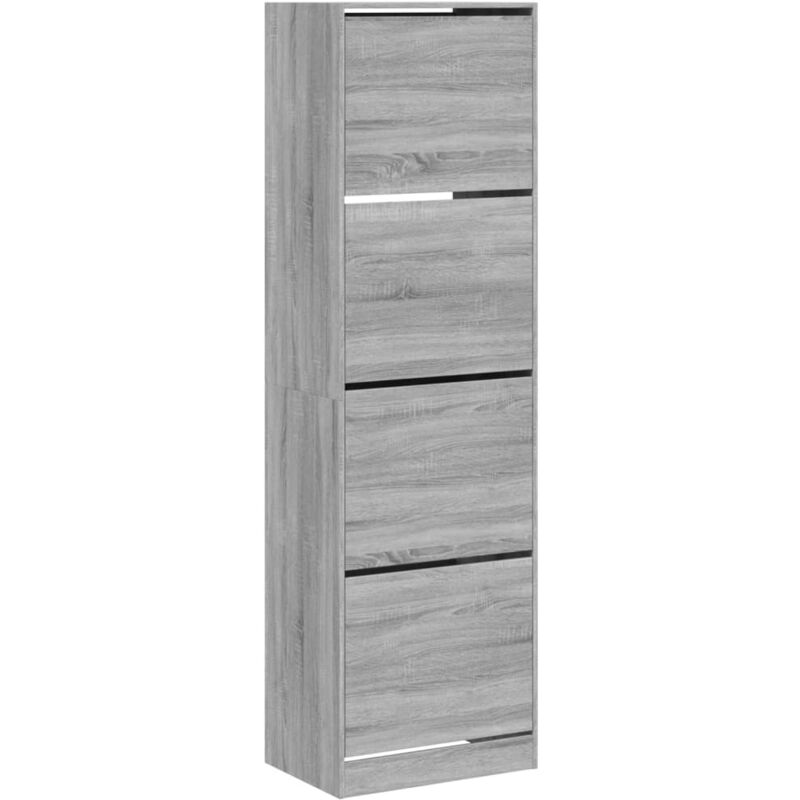 foto del prodotto vidaxl scarpiera 4 cassetti ribaltabili grigio sonoma 60x42x204 cm grigio