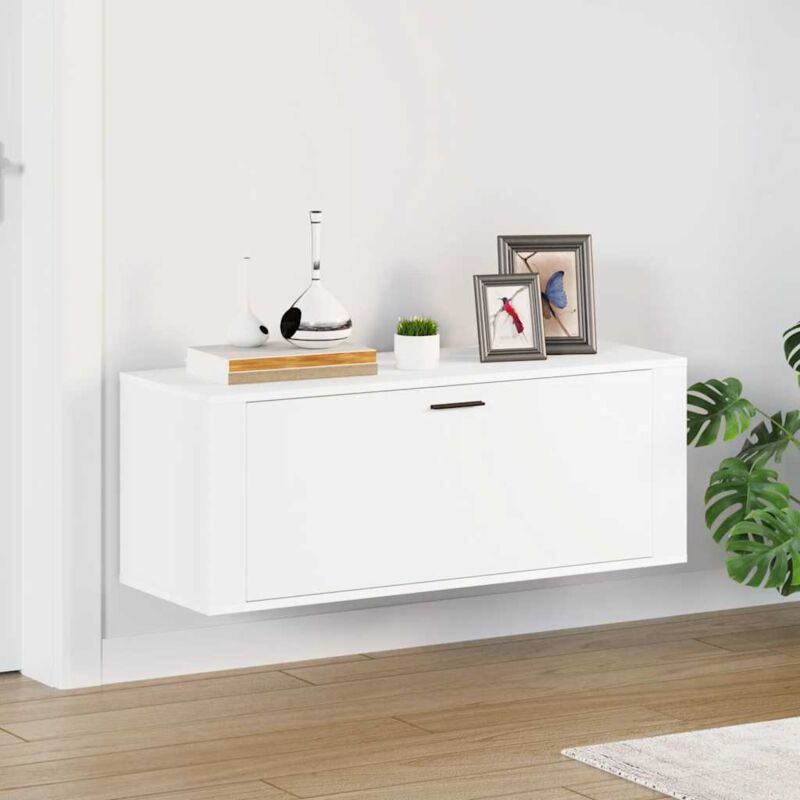 foto del prodotto vidaxl scarpiera a muro bianca 100x35x38 cm in legno multistrato