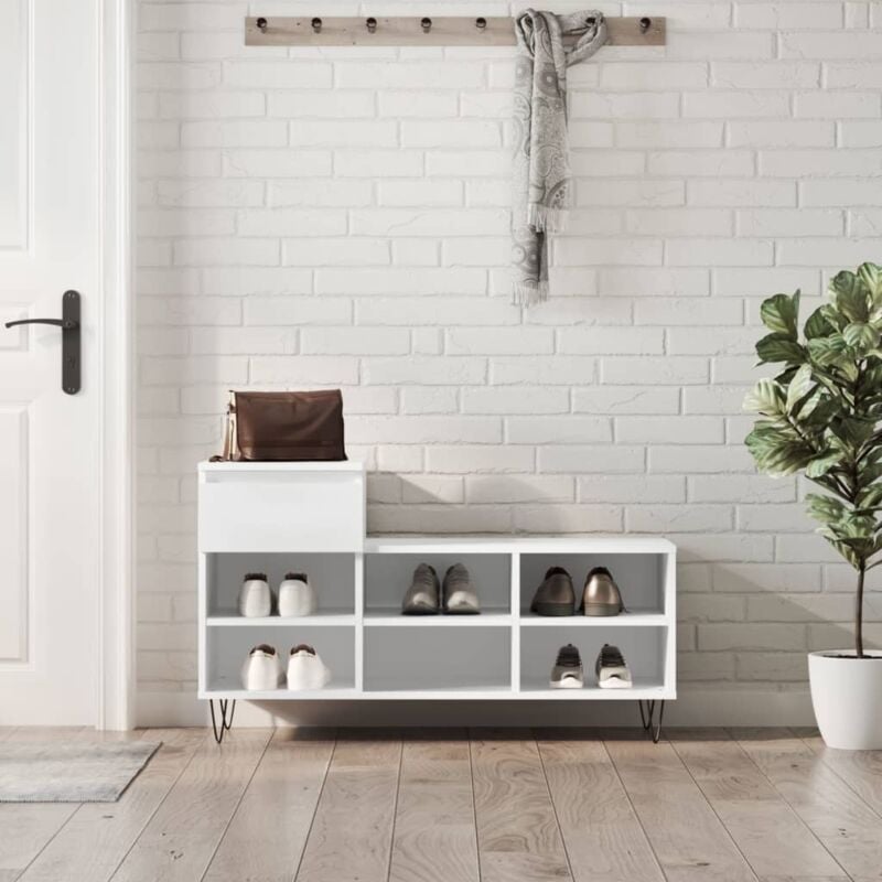 foto del prodotto vidaxl scarpiera bianca 102x36x60 cm in legno multistrato