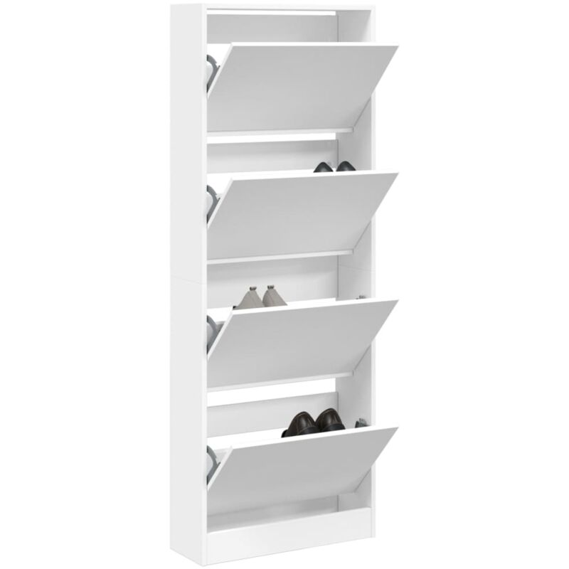 foto del prodotto vidaxl scarpiera bianca 60x21x163,5 cm in legno multistrato