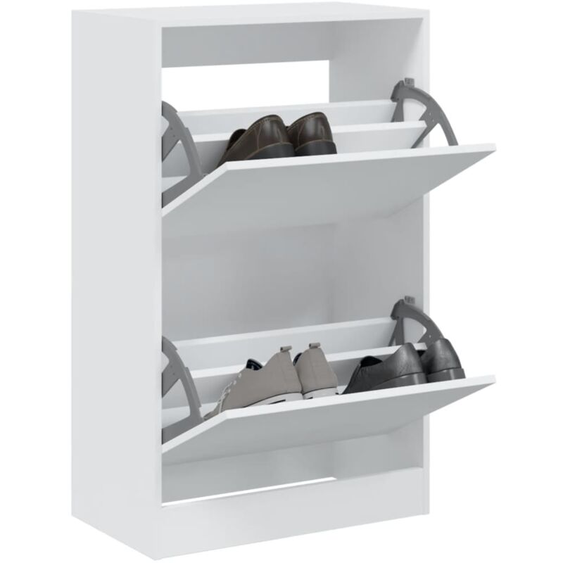 foto del prodotto vidaxl scarpiera bianca 60x34x96,5 cm in legno multistrato